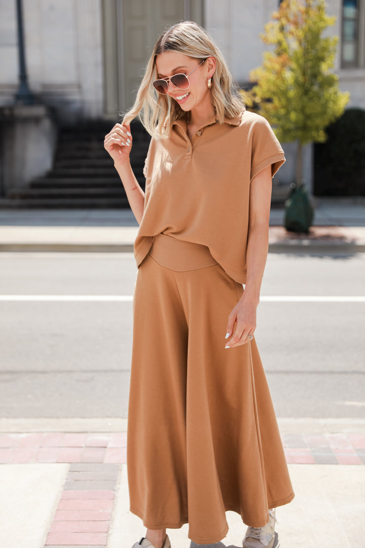 mocha Wide Leg Pants