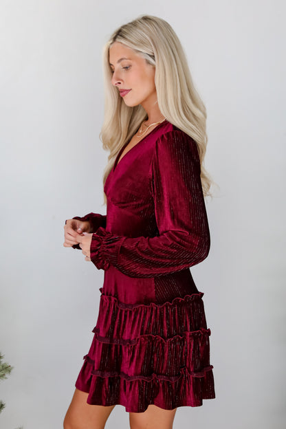 Heartful Romance Wine Velvet Mini Dress