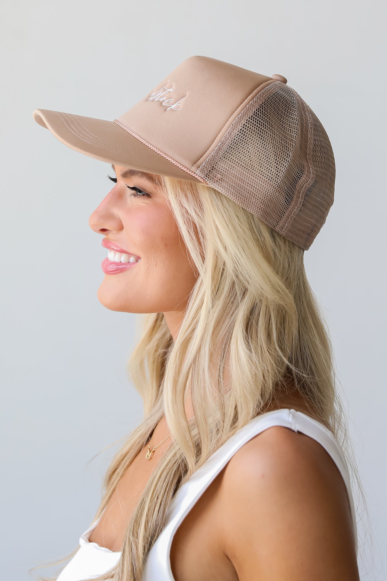 Tan Woodstock Trucker Hat