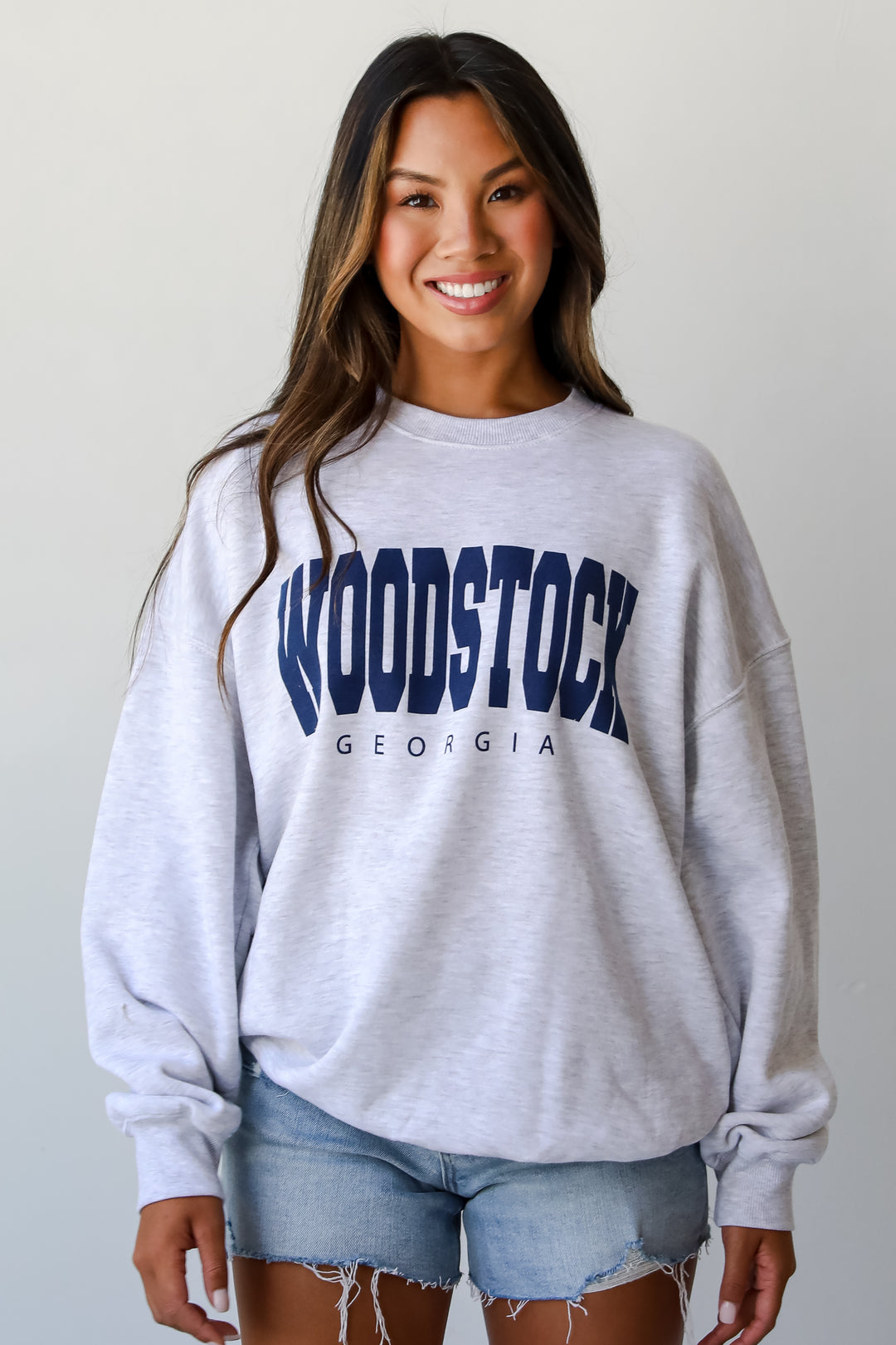 Heather Grey Woodstock Georgia Block Letter Sweatshirt