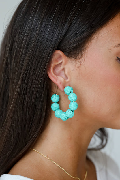 Aurora Straw Hoop Earrings