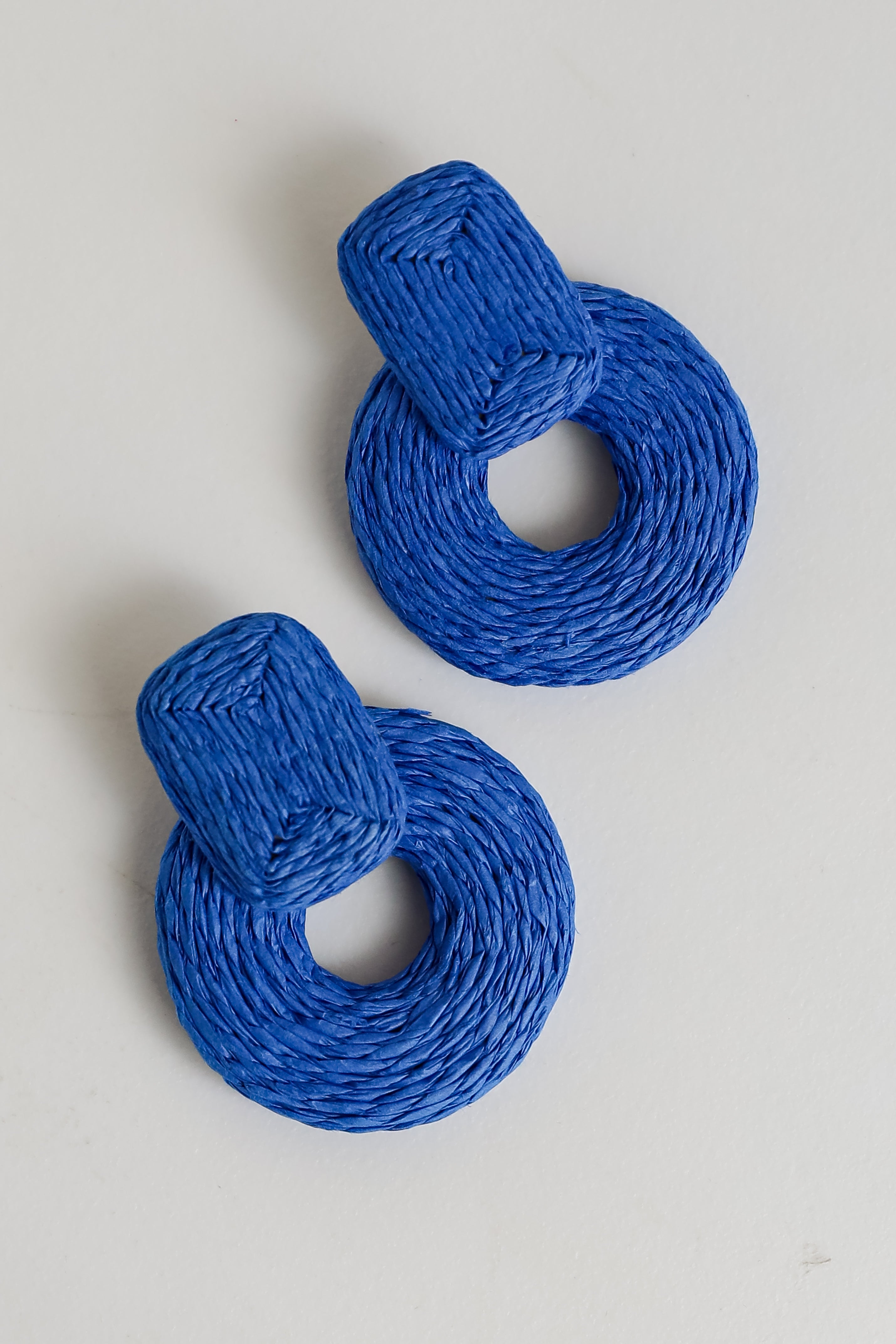 Alice Blue Straw Statement Earrings