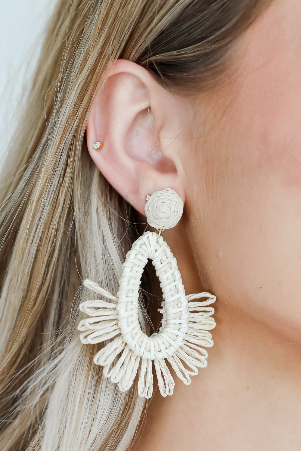 Claire Natural Straw Statement Earrings