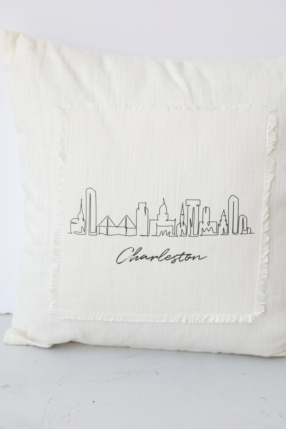 Charleston City Scape Pillow close up