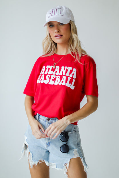 Red Atlanta Baseball Tee