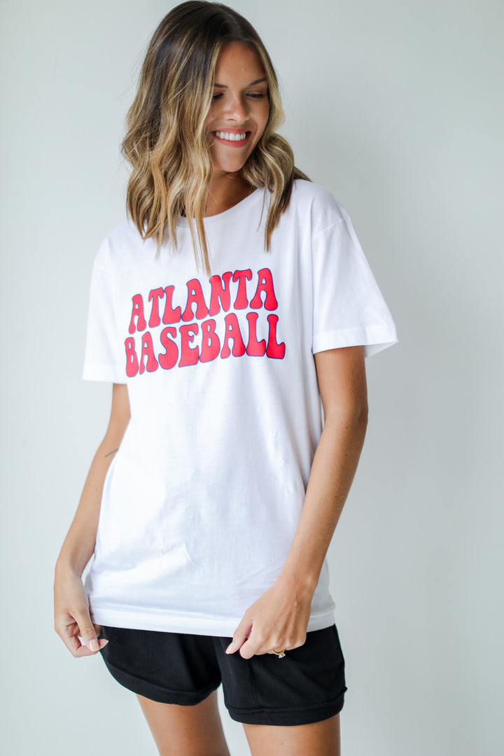 White Atlanta Baseball Tee