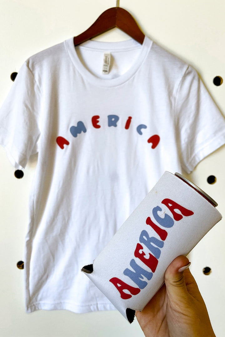 America Slim Koozie front view