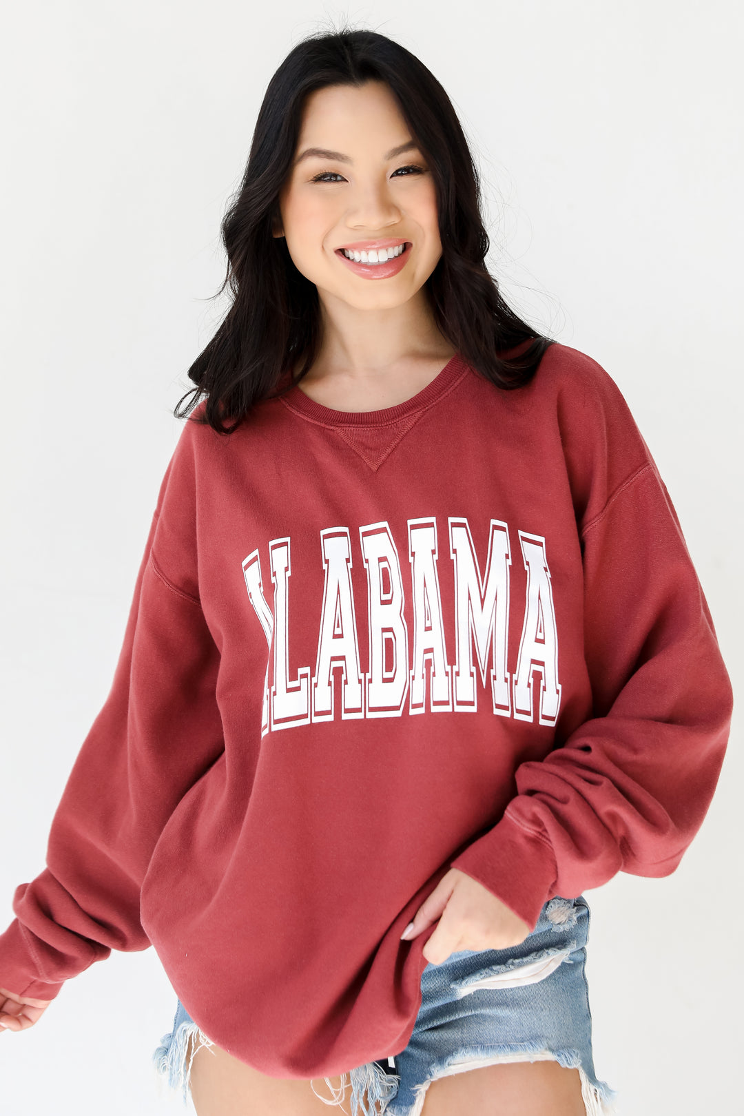 Crimson Alabama Pullover front view