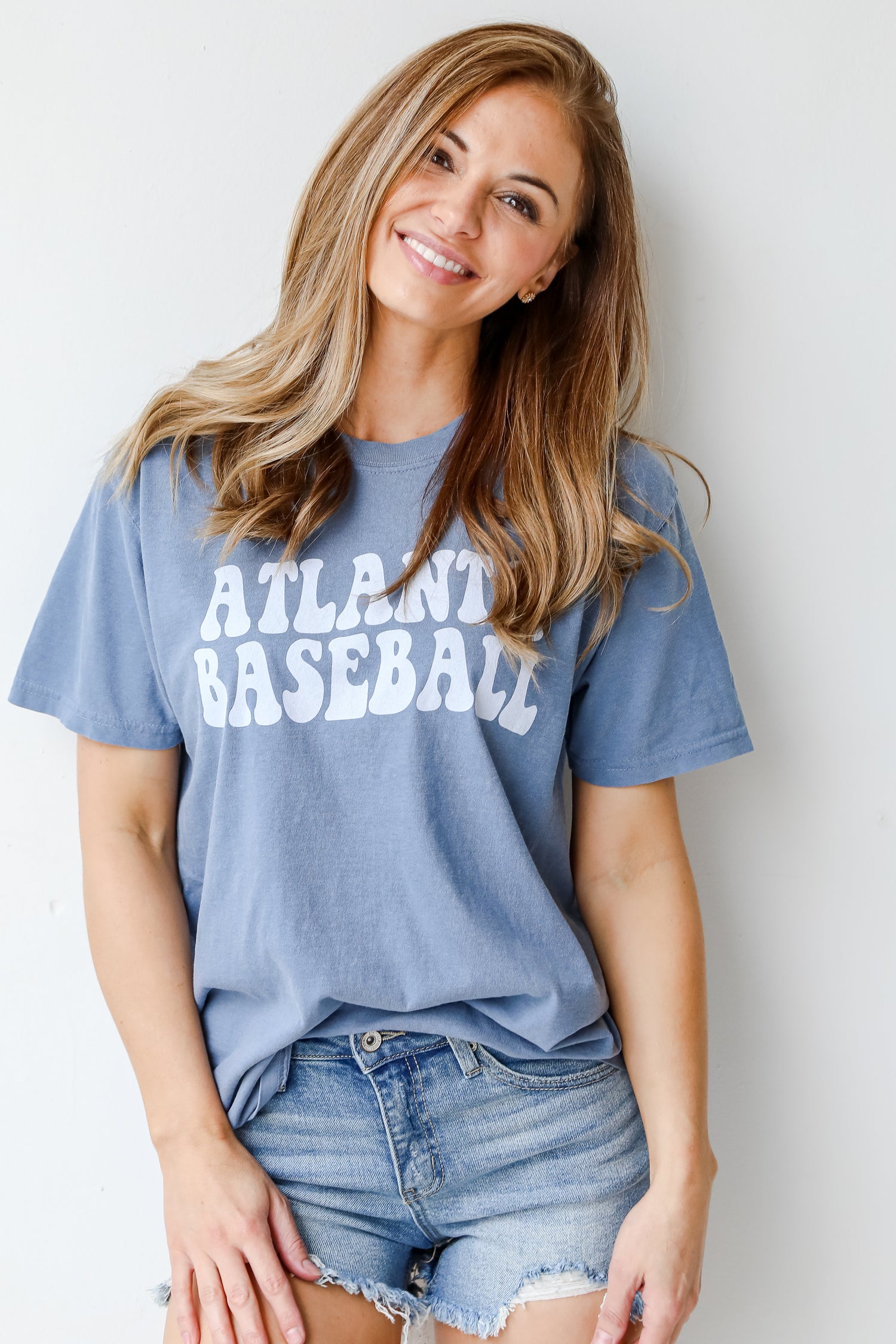 Denim Atlanta Baseball Graphic Tee