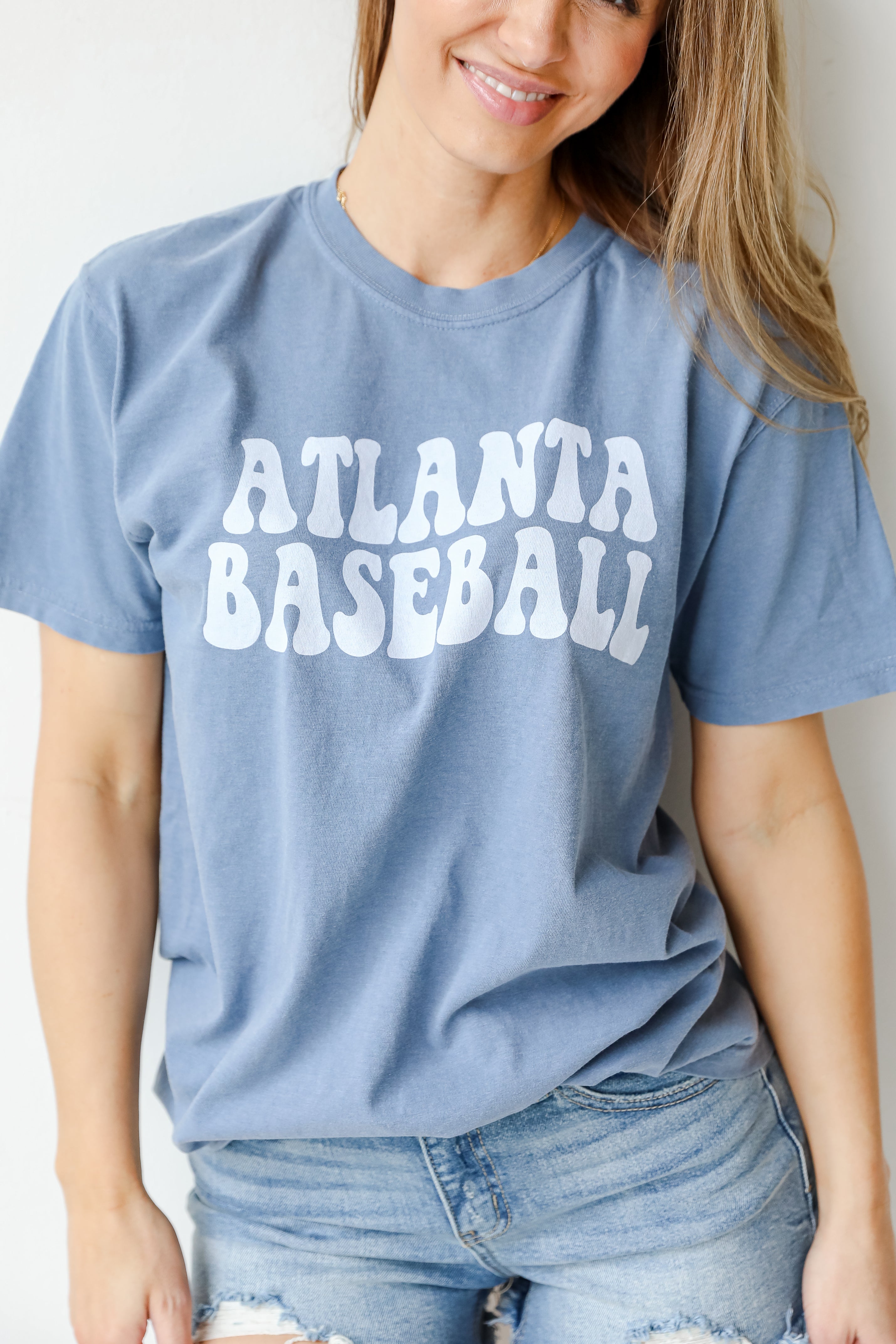 Denim Atlanta Baseball Graphic Tee