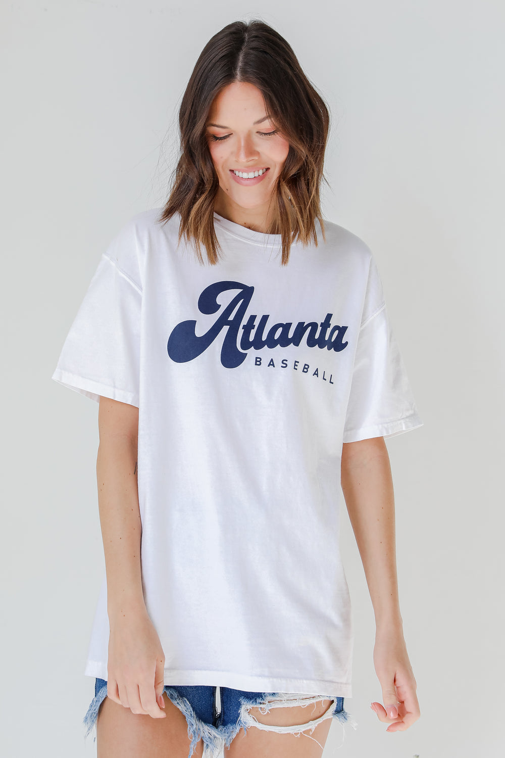 White Atlanta Baseball Oversized Tee from dress up