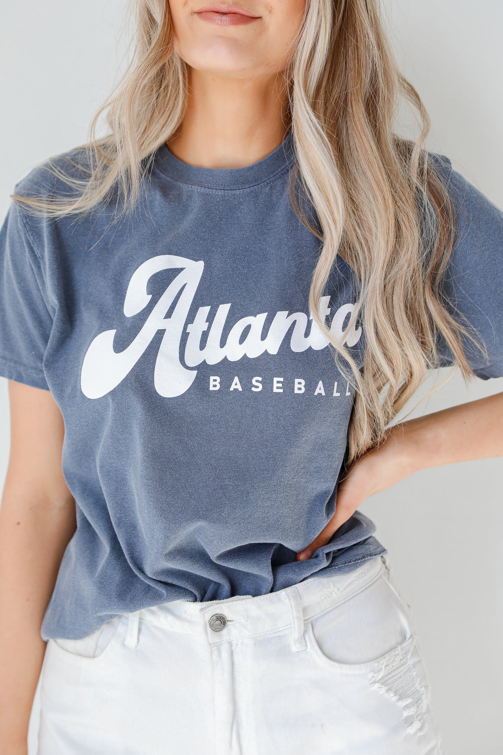 Navy Atlanta Baseball Oversized Tee from dress up