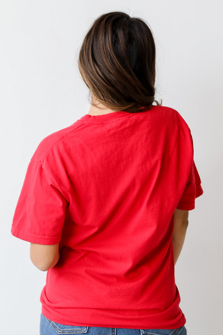 Red Atlanta Baseball Graphic Tee back view