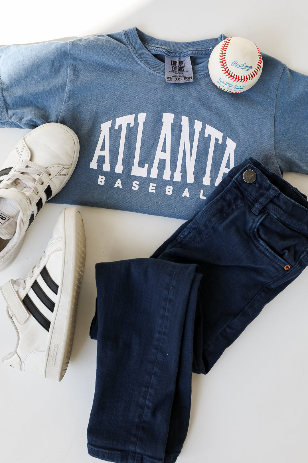 Youth Denim Atlanta Baseball Tee