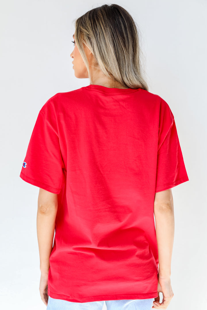 Red ATL Baseball Star Tee back view