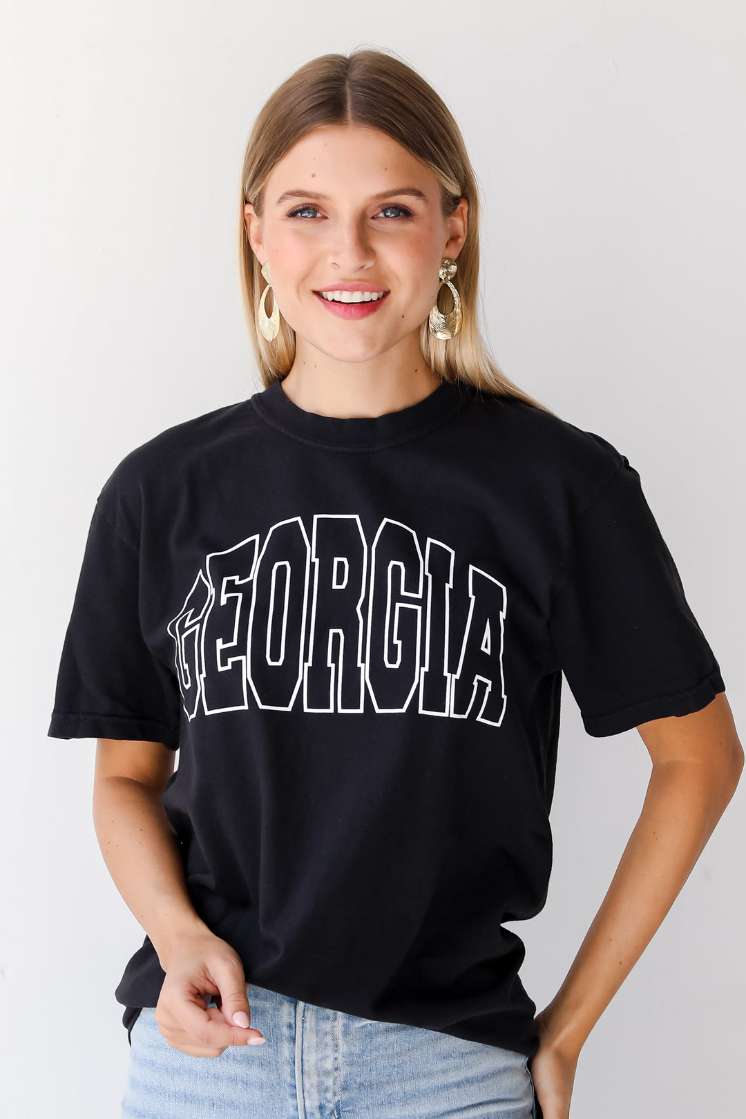 Black Georgia Tee front view