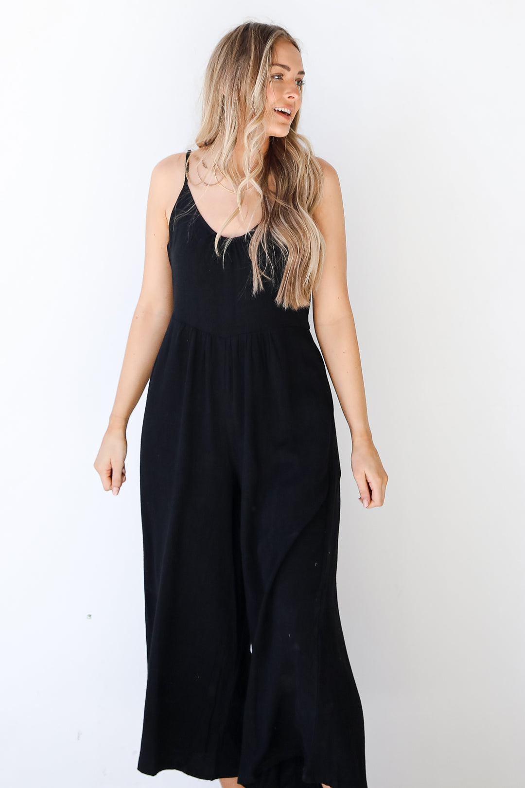 Linen Jumpsuit on model