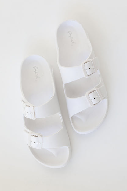 Double Strap Sandals in white top view