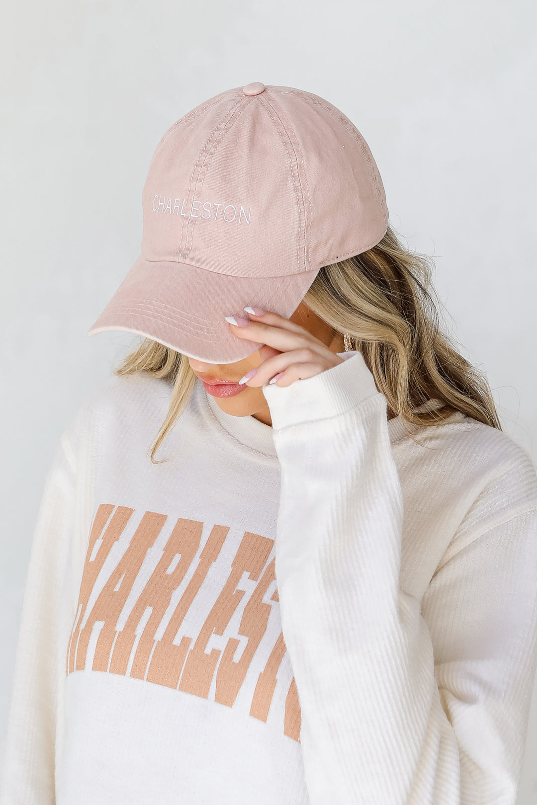 Charleston Embroidered Hat in blush