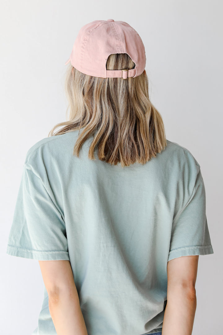 Charleston Embroidered Hat in blush back view