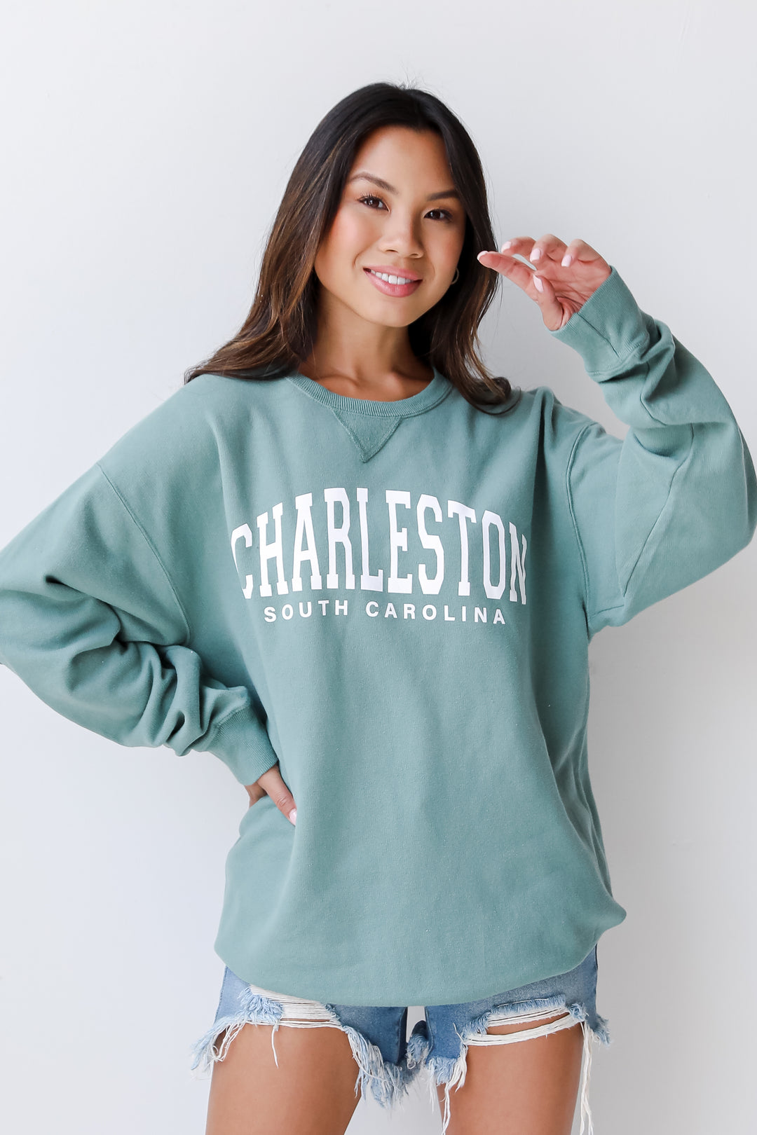 Seafoam Charleston South Carolina Pullover front view