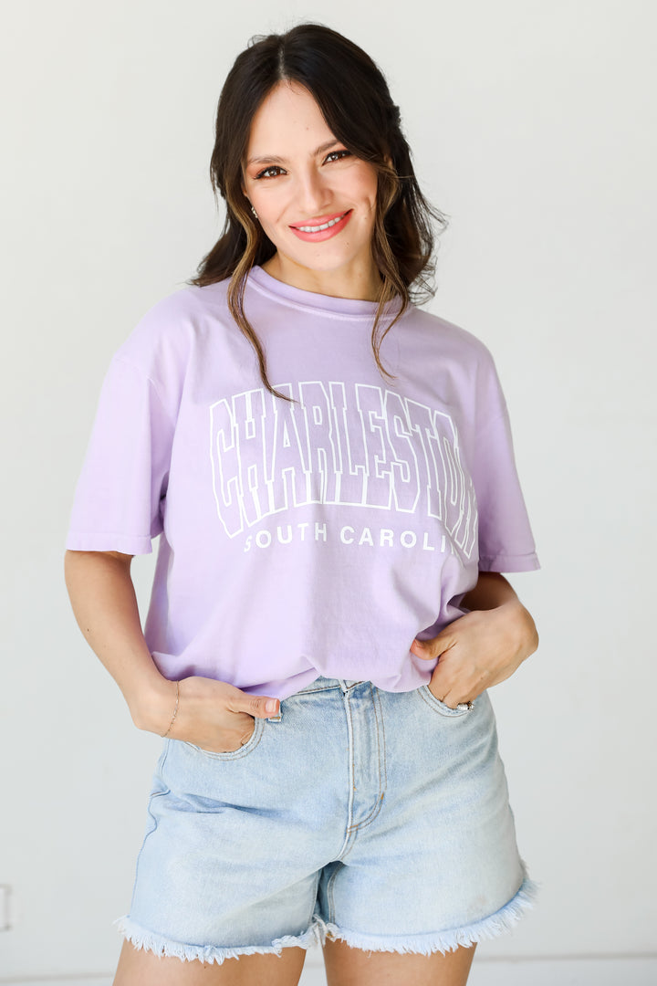 Lavender Charleston South Carolina Tee front view