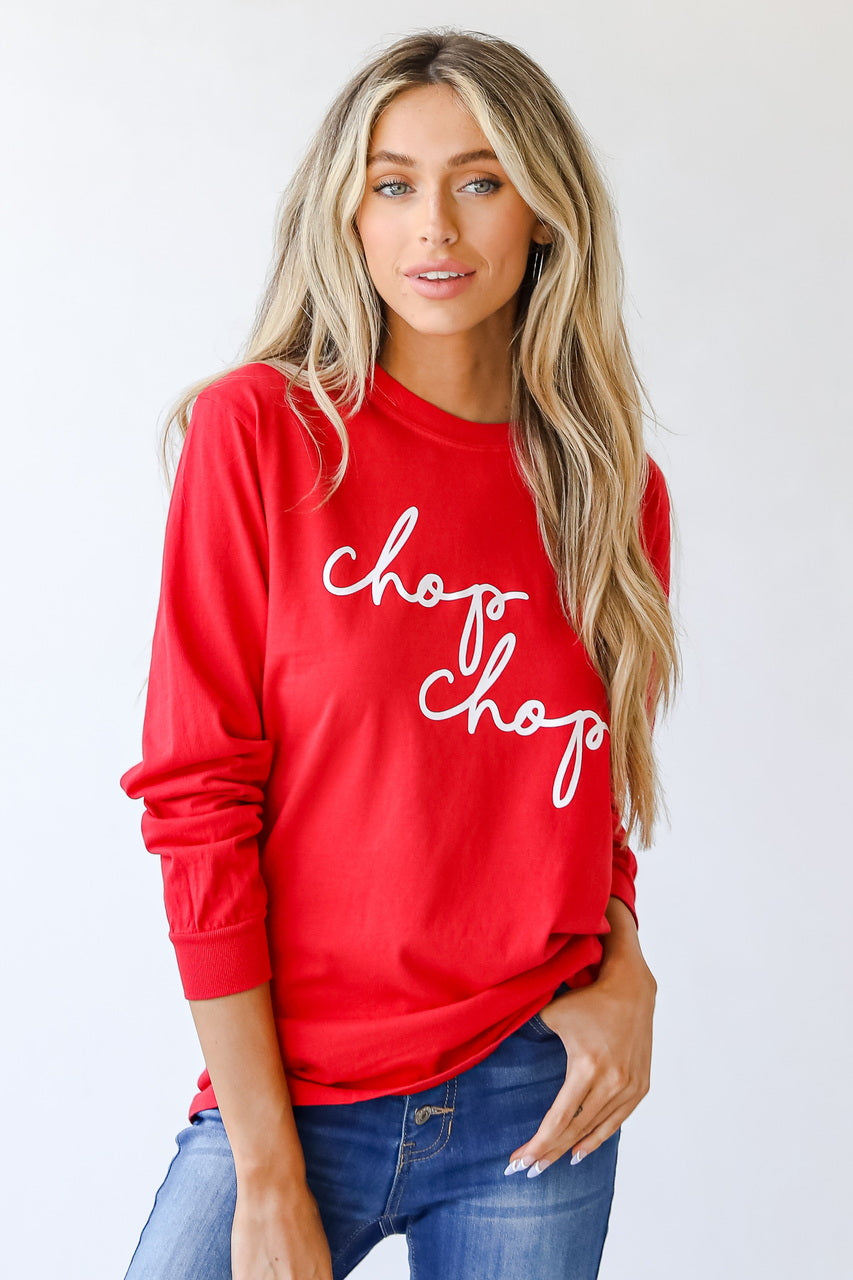 red Chop Chop Long Sleeve Tee