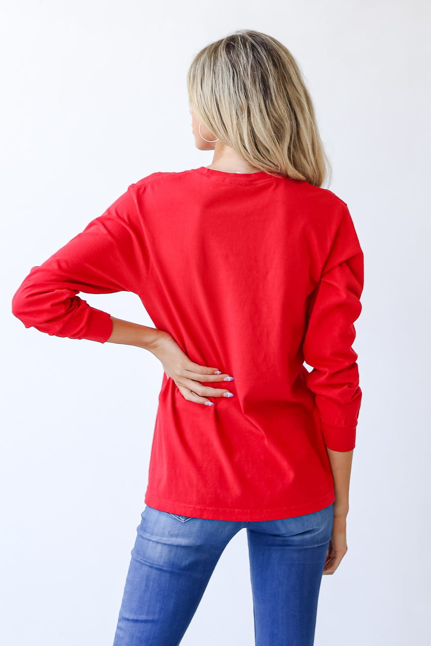 red Chop Chop Long Sleeve Tee back view