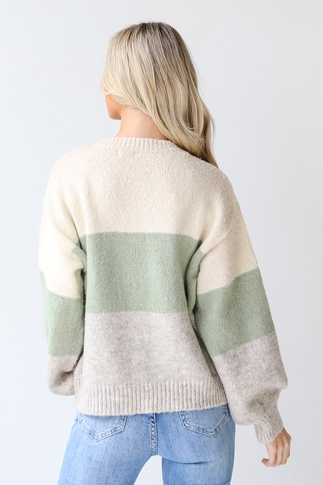 Color Block Sweater back view