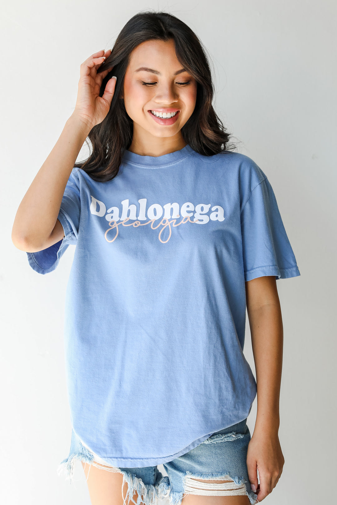 Blue Dahlonega Georgia Script Tee