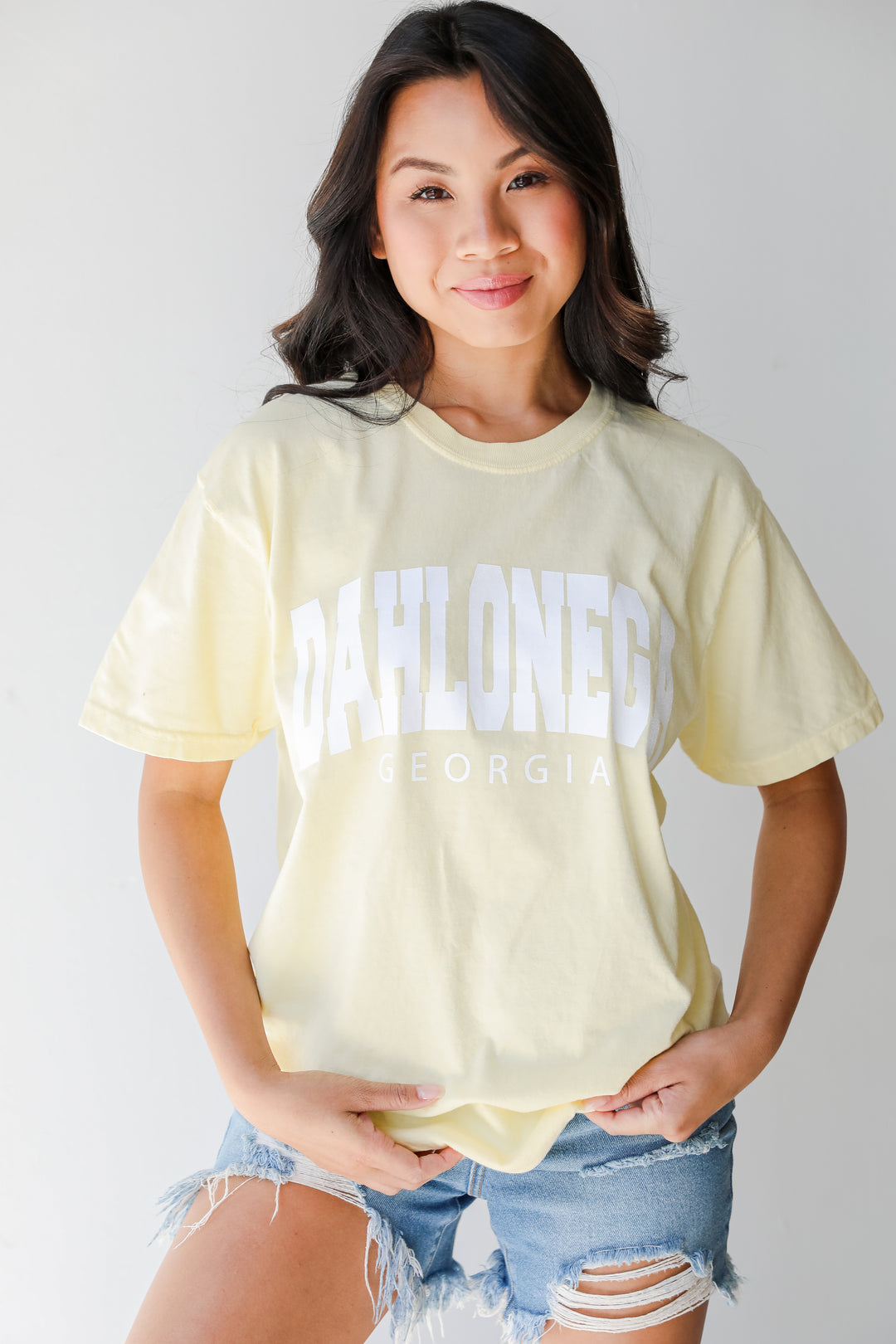 Yellow Dahlonega Georgia Tee front view