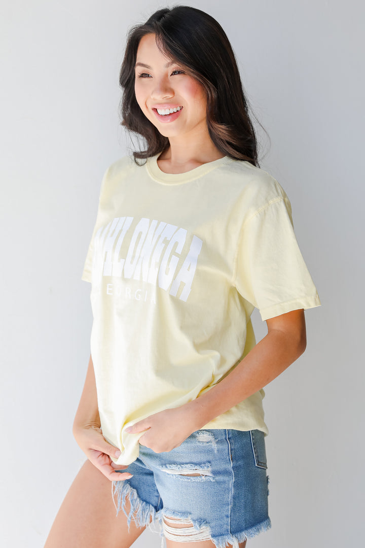 Yellow Dahlonega Georgia Tee side view