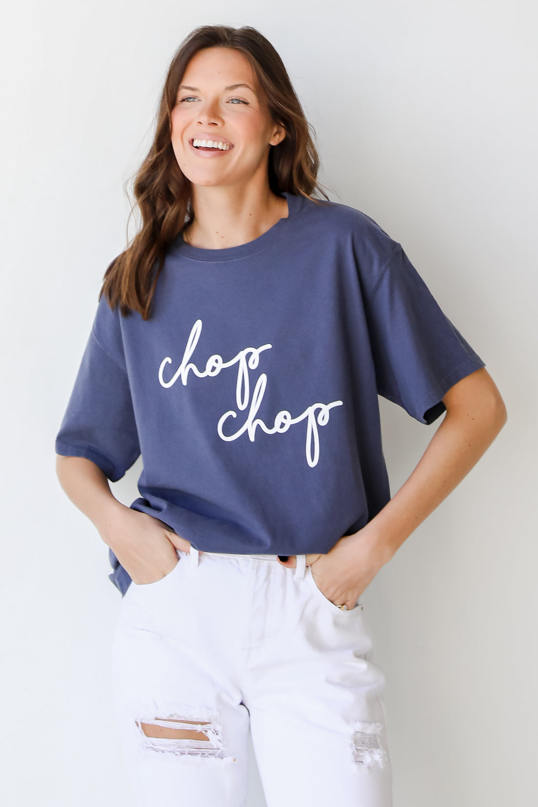 Navy Chop Chop Script Tee from dress up