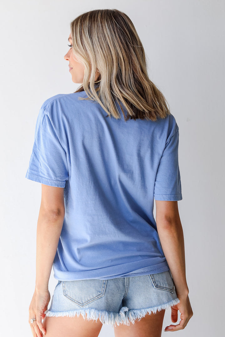 Light Blue Savannah Georgia Script Tee back view