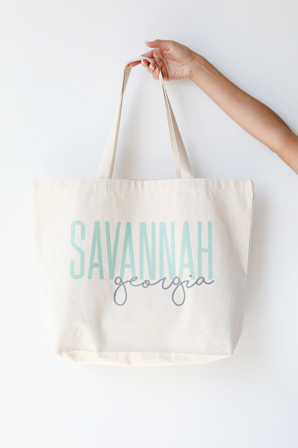 Savannah Georgia Script Large Tote Bag from dress up