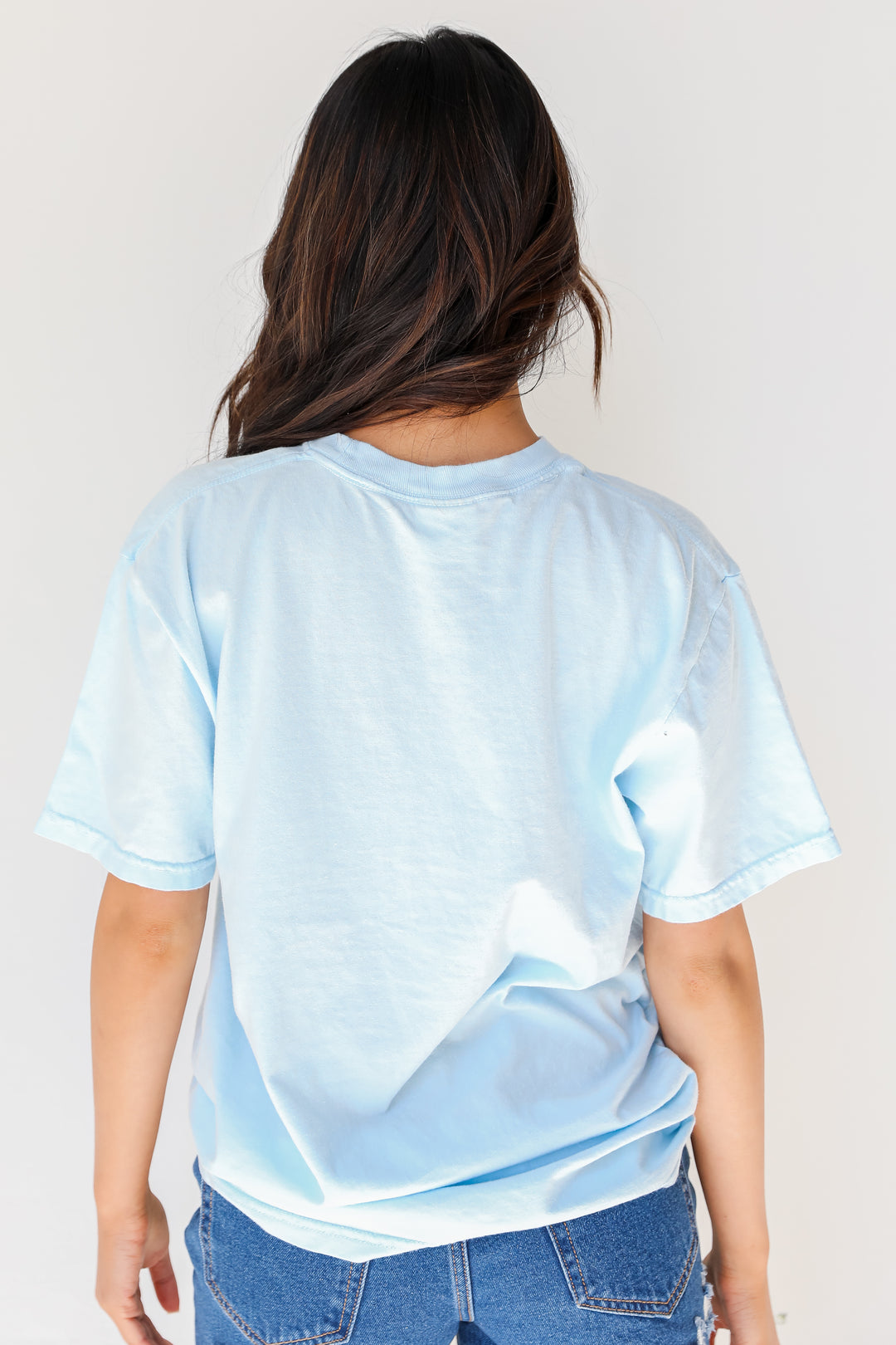 Light Blue Dahlonega Georgia Script Tee back view