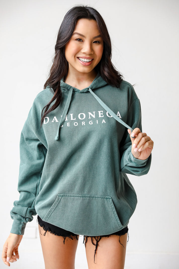 Teal Dahlonega Georgia Hoodie front view