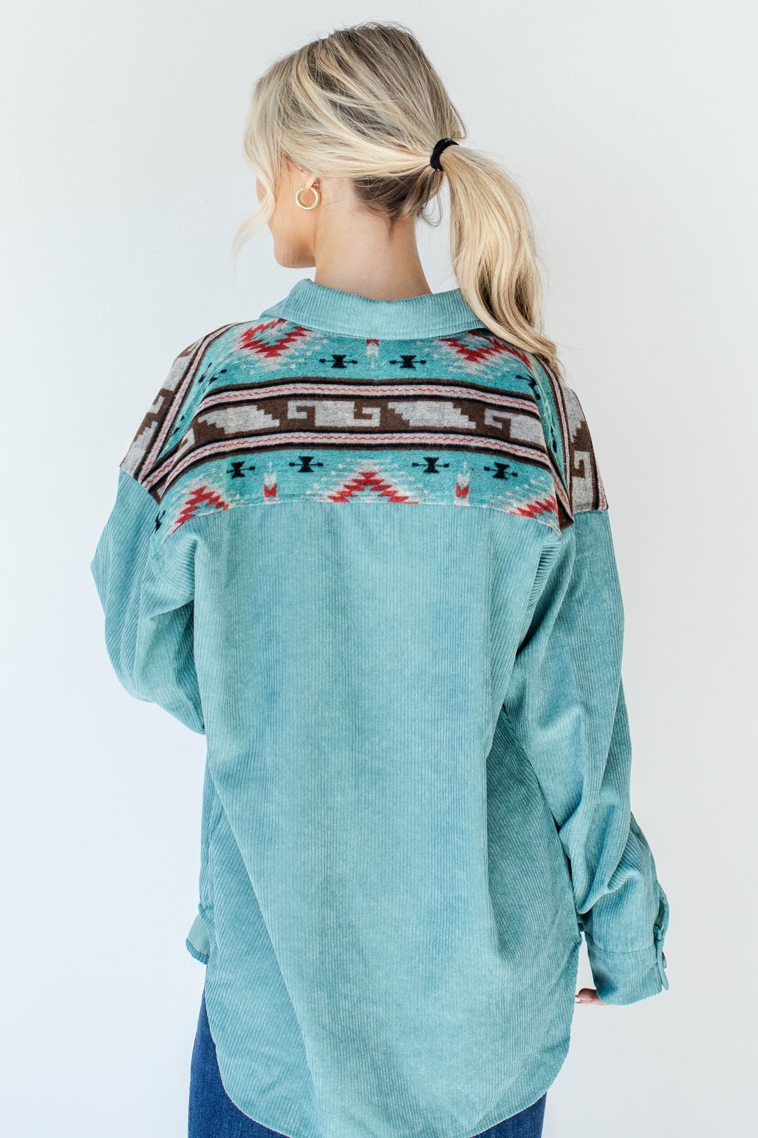 Aztec Corduroy Shacket back view