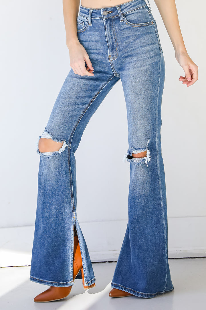 Distressed Flare Jeans