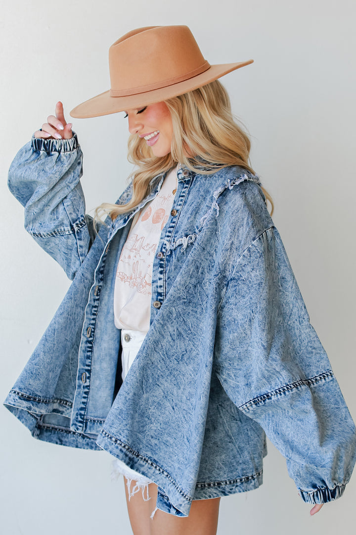 Frayed Denim Jacket side view