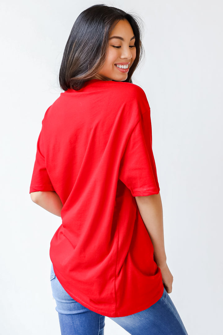 Red Glory Glory Script Tee back view