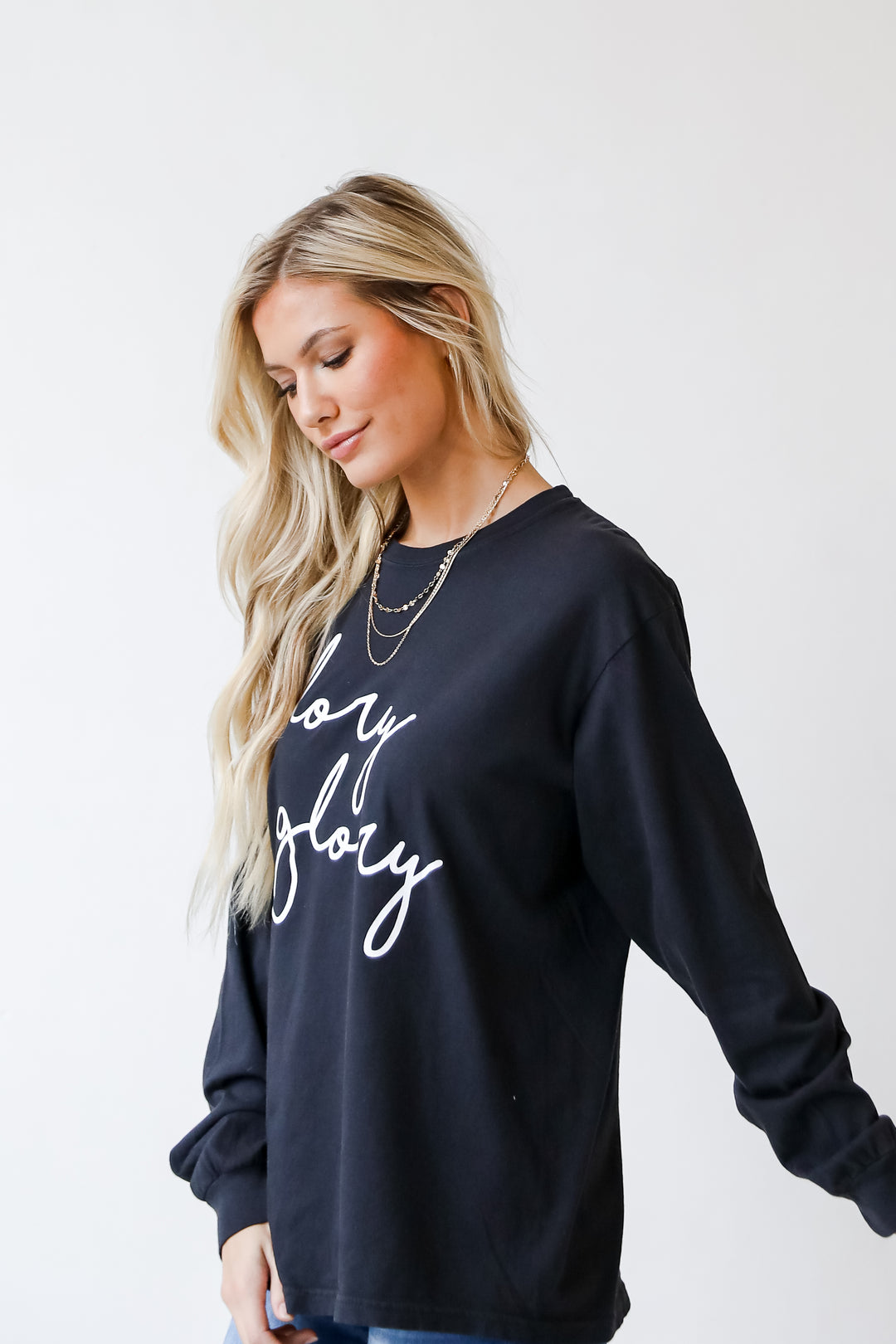 Glory Glory Script Long Sleeve Tee side view