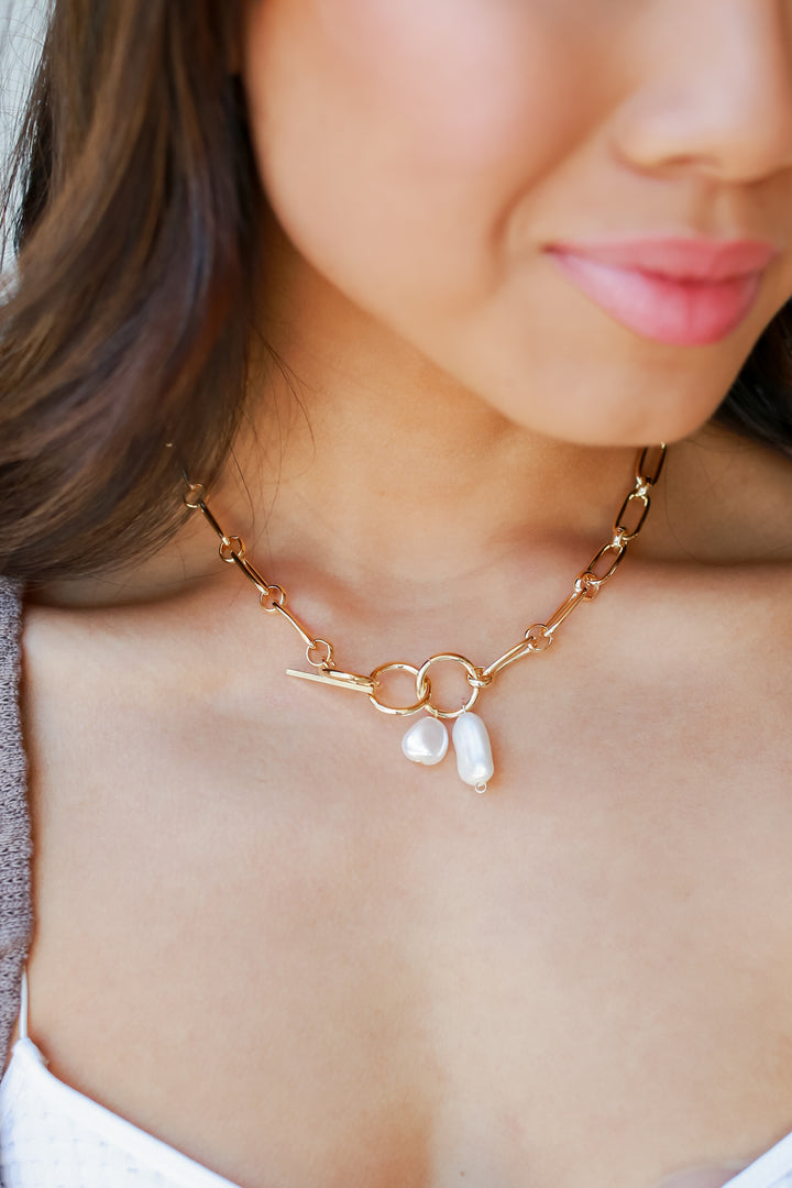 Gold Pearl Necklace