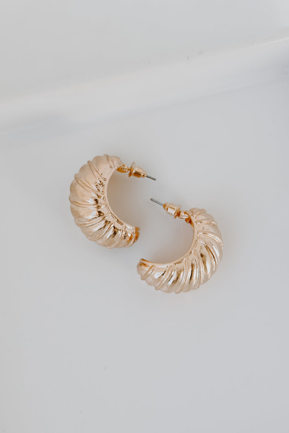 Gold Textured Hoop Earrings from dress up