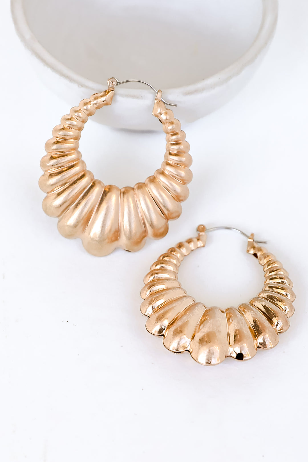 Gold Statement Hoop Earrings flat lay