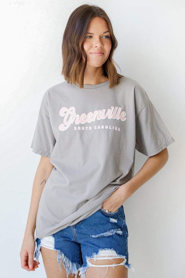 Grey Greenville South Carolina Tee front view