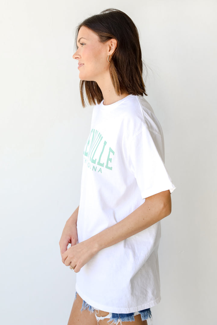 White Greenville South Carolina Tee side view