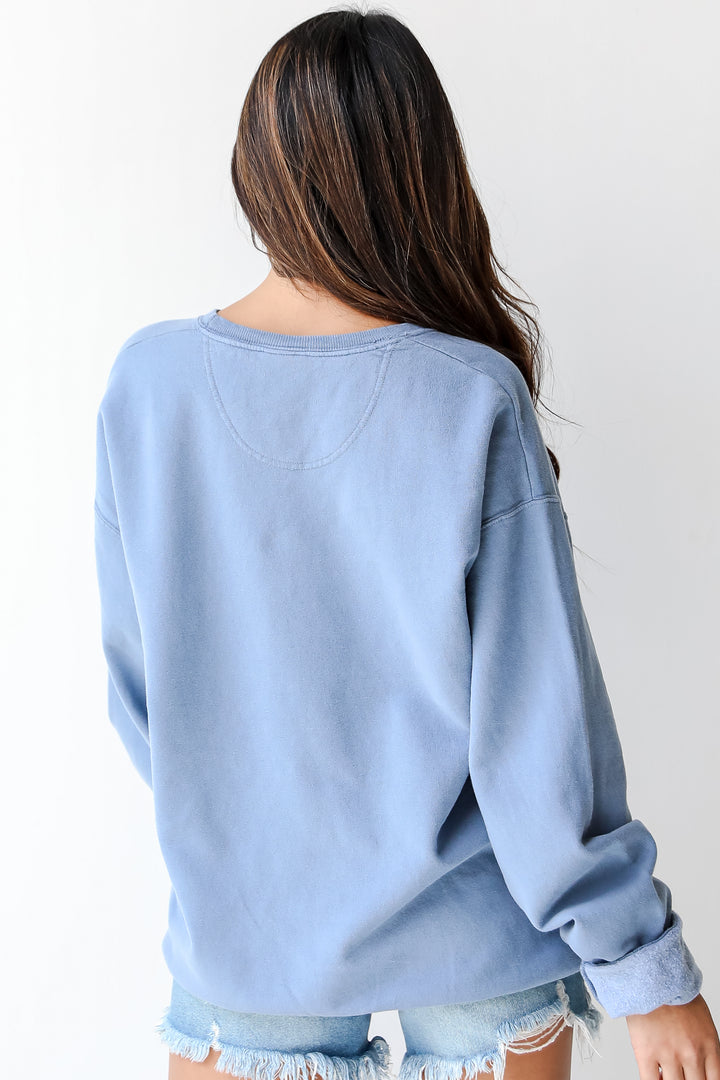 Light Blue Greenville South Carolina Pullover back view