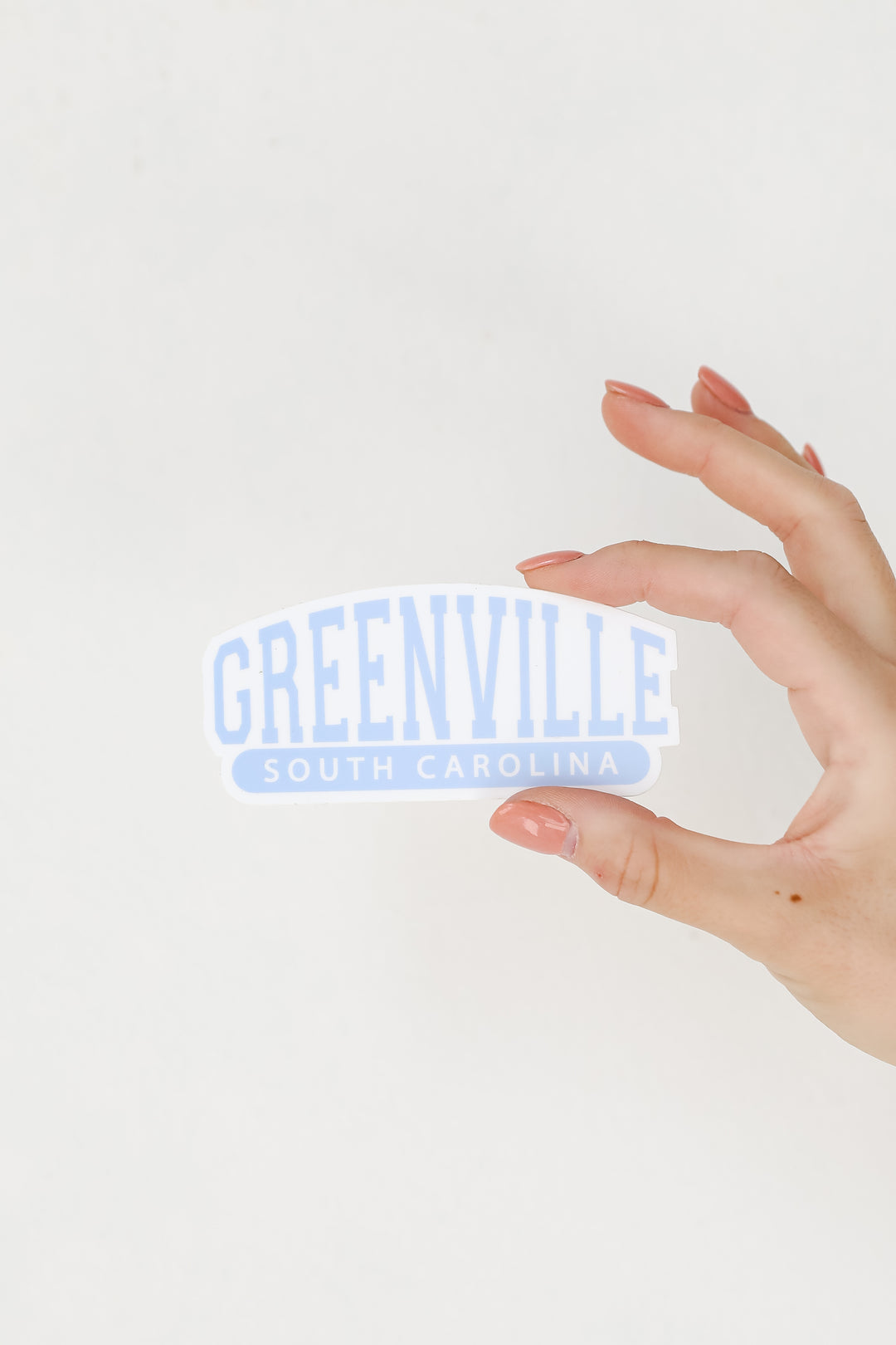 Light Blue Greenville South Carolina Sticker close up