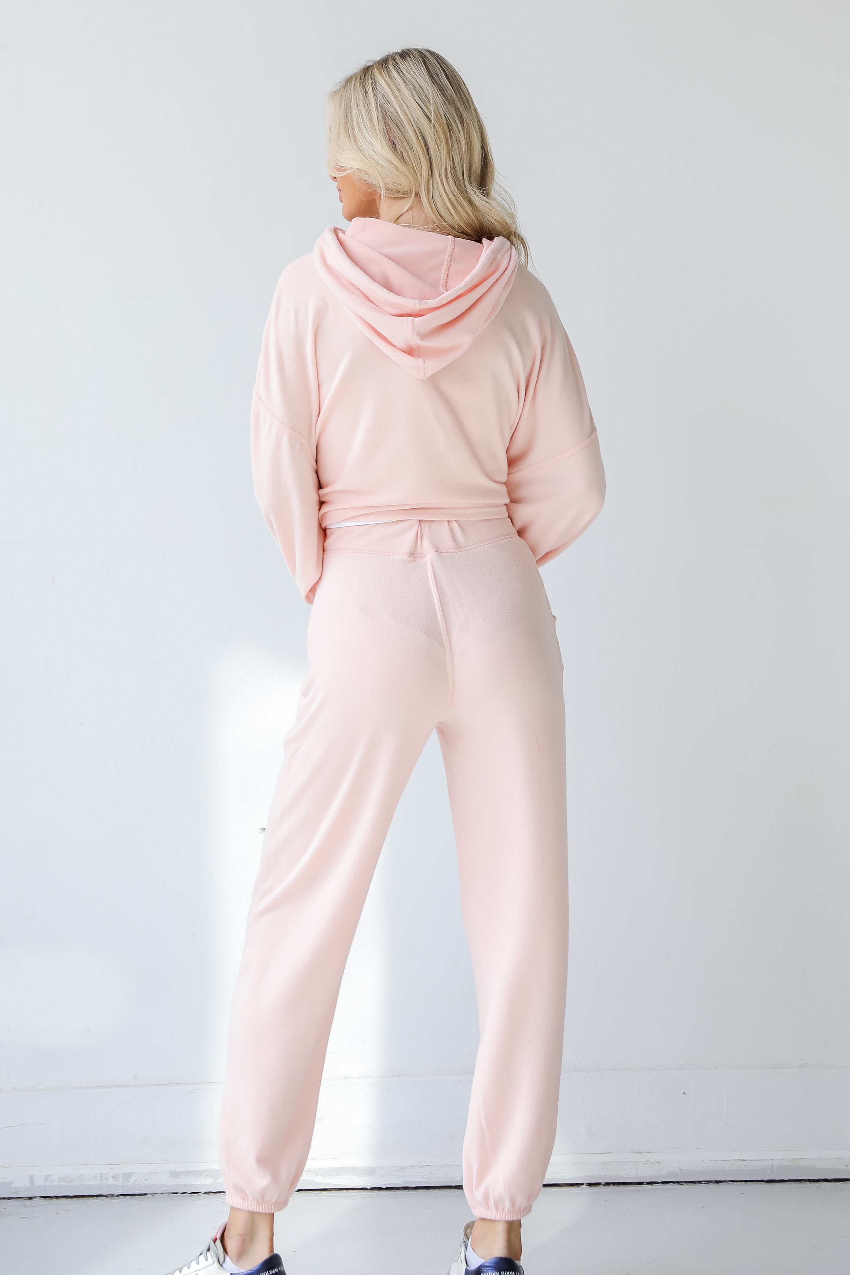 Joggers in blush back view